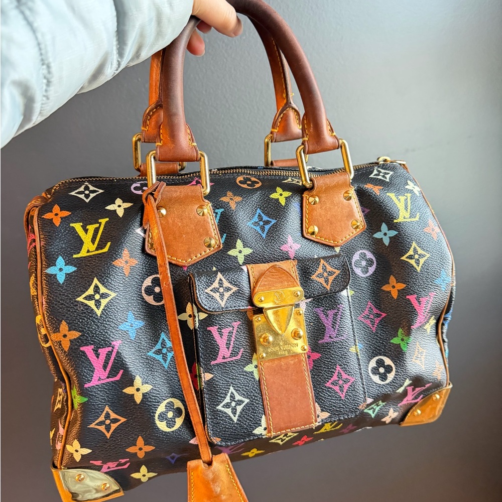 Multicolor Noir Speedy 30 Handbag